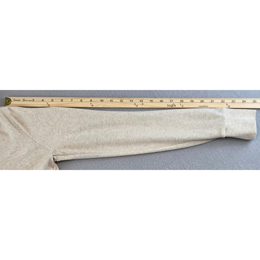 Banana Republic Oatmeal Shawl Collar Button Pullover Sweatshirt Sweater Womens L - Picture 4 of 8